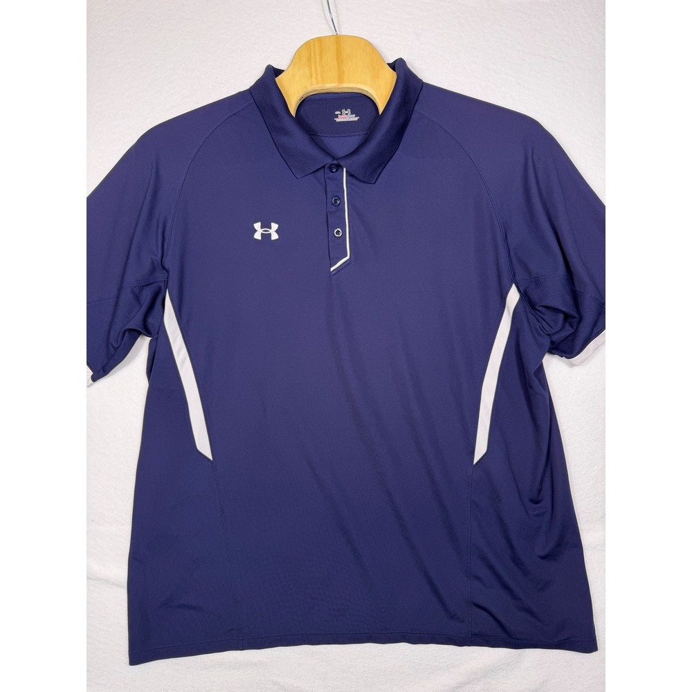 Under Armour Polo Shirt Mens 4XL Blue HeatGear Short Sleeve Athletic Top Golf